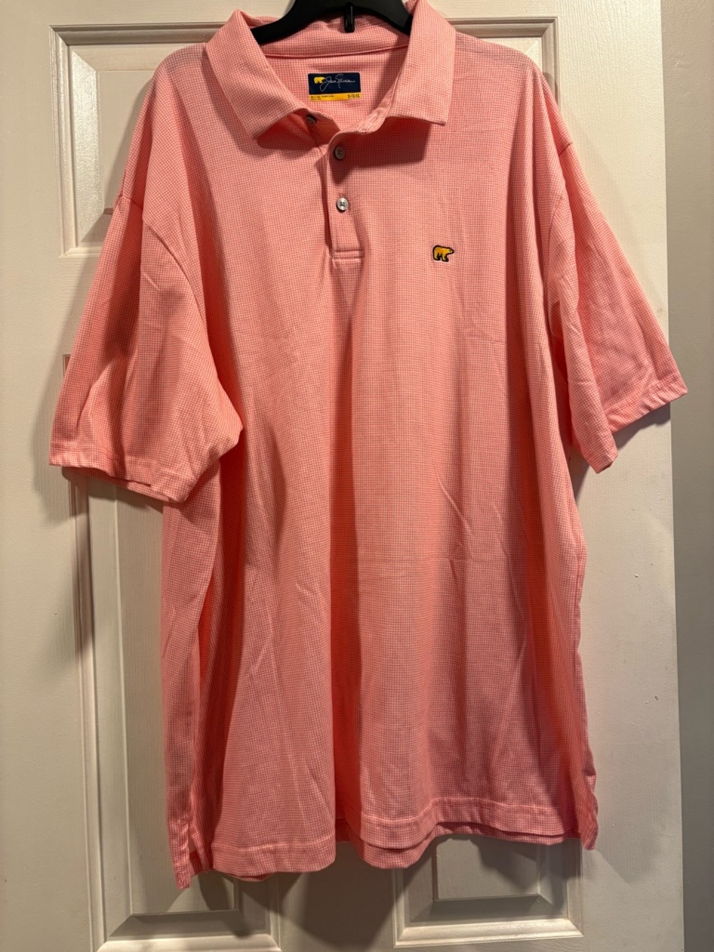 Men's Pink Polo Shirt with GoldenBear Logo